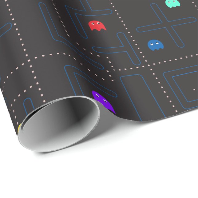 hungriga tecknade monster arkad 80-tal spel  presentpapper (Rullad Hörn)