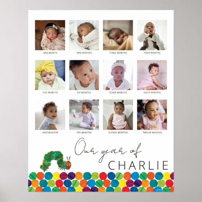 Hungriga vattenpelaren | Baby 1st Year Collage Poster (Framsidan)