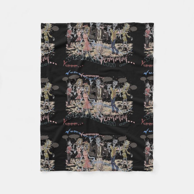 Hungriga Zombies Fleecefilt (Framsidan)