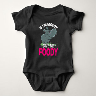 Hungrigare Hippo Moody Woman Food Älskare T Shirt