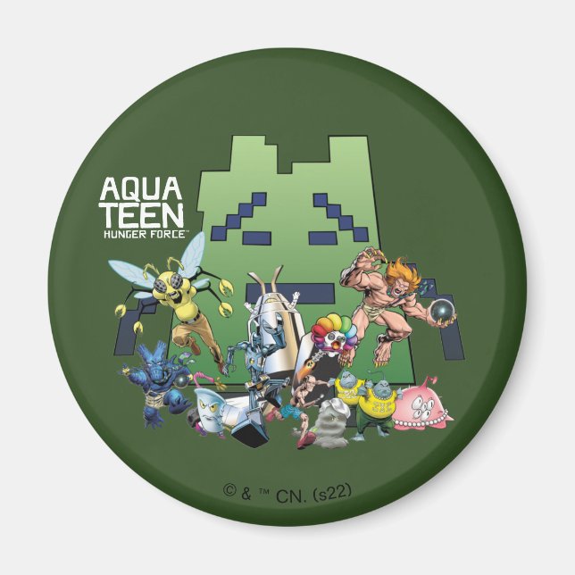 Hungriget Force Villains Tonåring i Aqua Magnet (Framsidan)