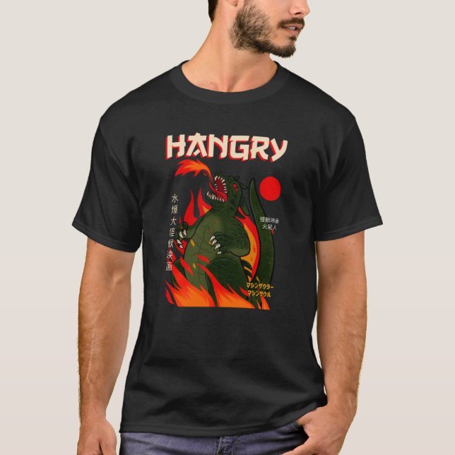 Hungriget Hangy Moster Japanskt T Shirt (Framsida)