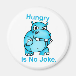 Hungrigt är inget skämt. Flodhäst Magnet