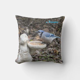 Hungrigt Blue Jay Ditt namn Kudde