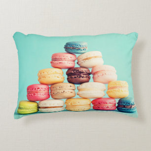 Hungrigt Macaron, hipster, multifärgad, Prydnadskudde