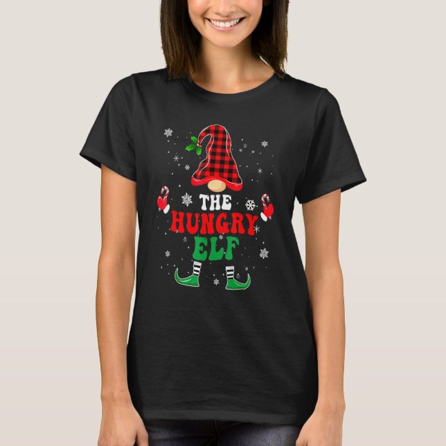 Hungry Elf Family Matching Christmas Pajama  Red P T Shirt (Framsida)
