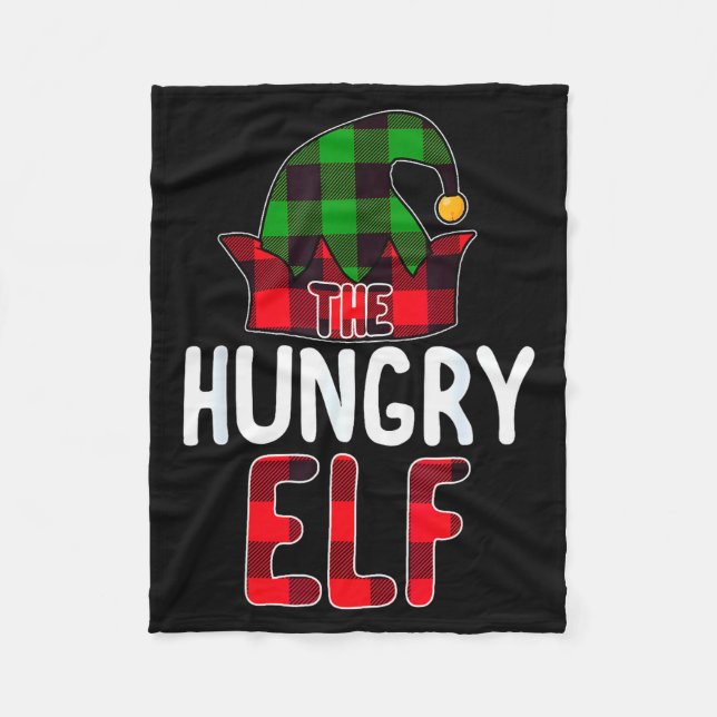 Hungry Elf Matching Family Group Christmas Party P Fleecefilt (Framsidan)
