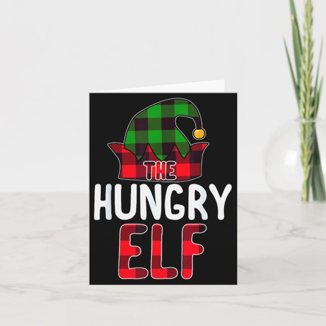 Hungry Elf Matching Family Group Christmas Party P Kort (Framsida)