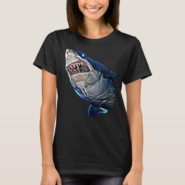Hungry Great White Shark Tee For Daddy's, Kids & L (Framsida)