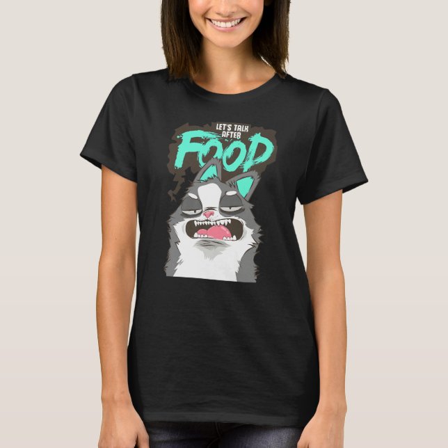 Hungry Lazy Ignorant Cat T Shirt (Framsida)