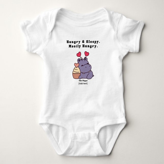 Hungry & Sleepy Hippo - Cute Mostly Hungry Baby Qu T Shirt (Framsida)