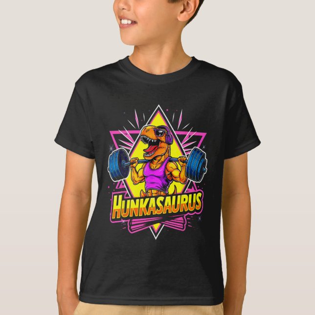 Hunkasaurus gym träning T-rex styrkelyft Bodybui T Shirt (Framsida)