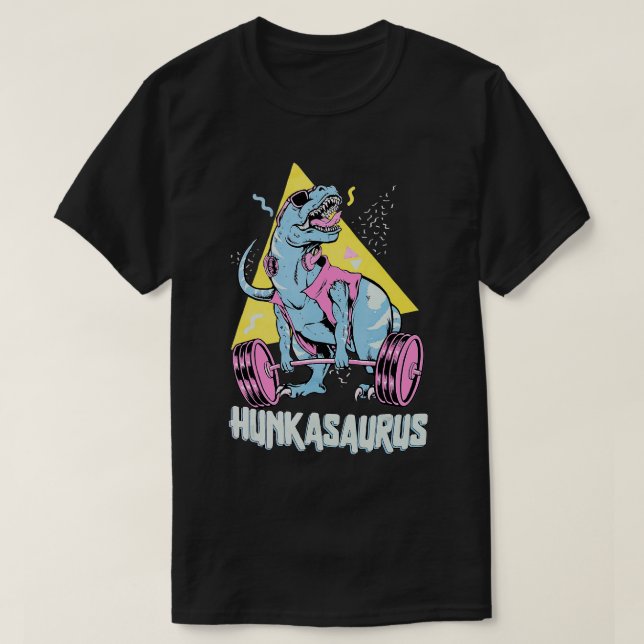 Hunkasaurus rex Dinosaur Funny Gym Workout T Shirt (Design framsida)