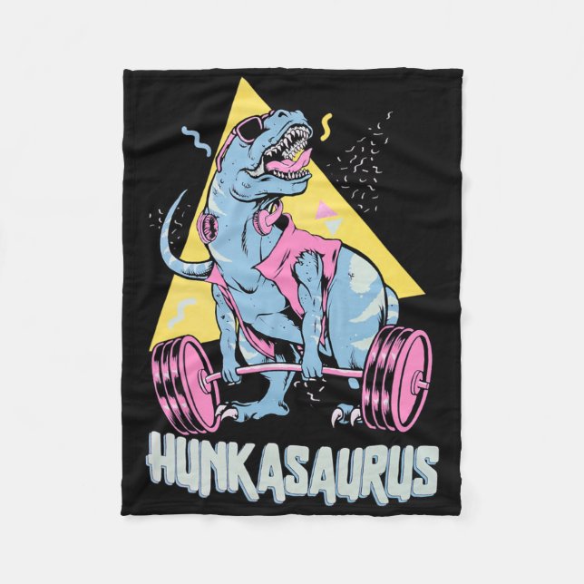 Hunkasaurus T Rex Dinosaur Funny Gym And Workout  Fleecefilt (Framsidan)