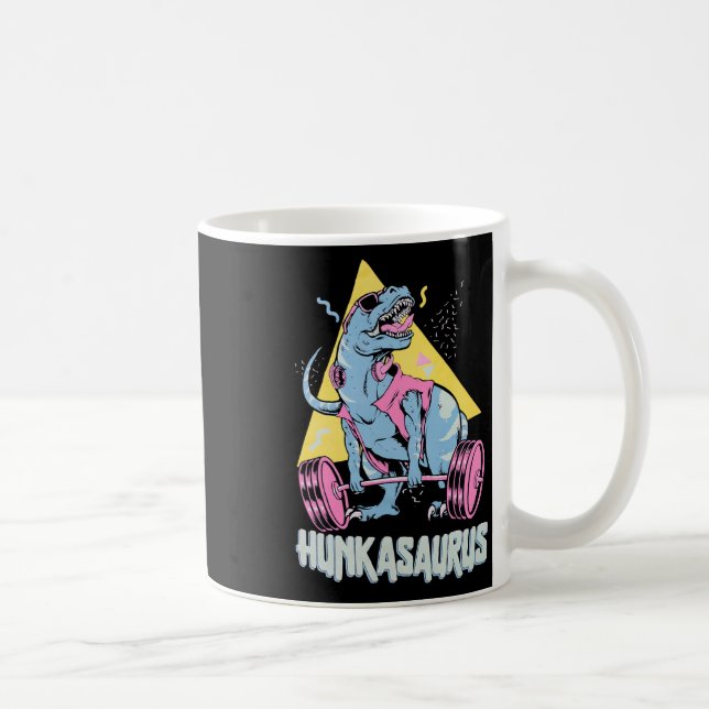 Hunkasaurus T Rex Dinosaur Funny Gym And Workout  Kaffemugg (Höger)