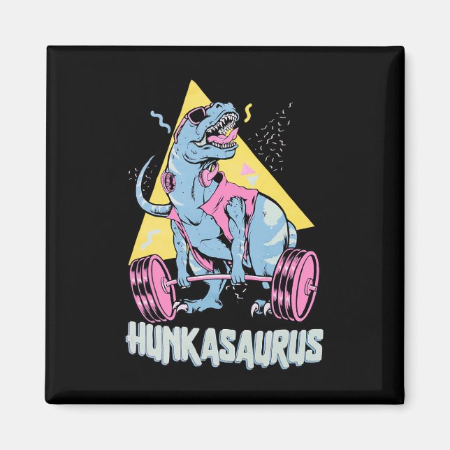 Hunkasaurus T Rex Dinosaur Rolig Gym Och Träning  Magnet (Framsidan)