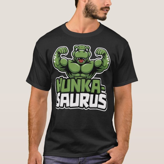 Hunkasaurus T-Rex Dinosaur T Shirt (Framsida)