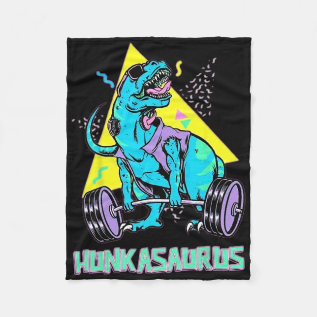 Hunkasaurus Weightlift Bodybuilding Gym Workout Fleecefilt (Framsidan)
