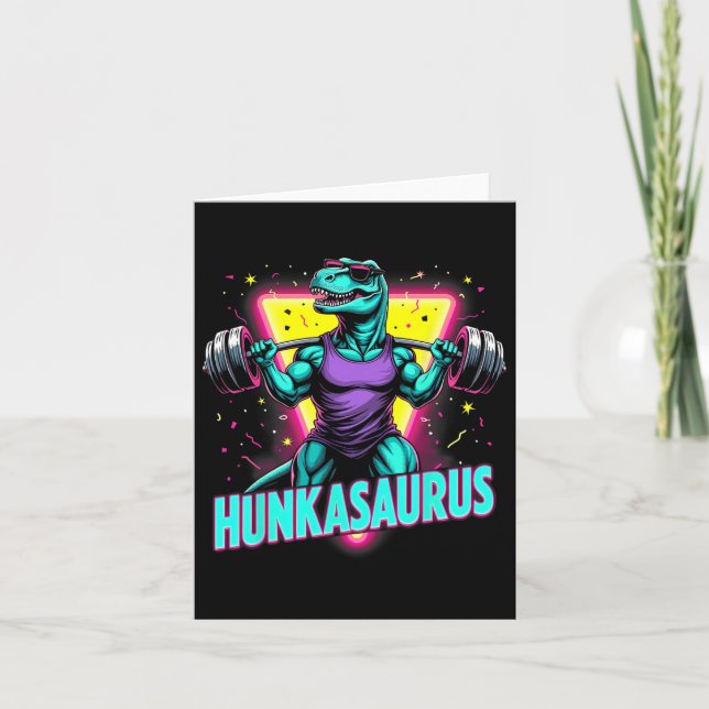 Hunkasaurus Weightlift Bodybuilding Gym Workout Kort (Framsida)