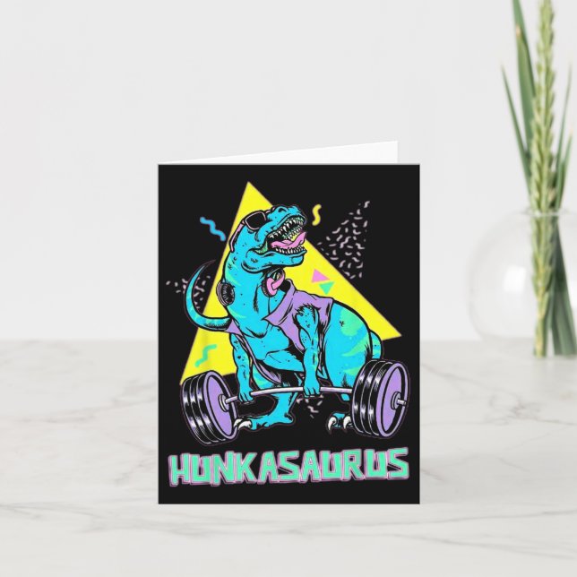 Hunkasaurus Weightlift Bodybuilding Gym Workout Kort (Framsida)