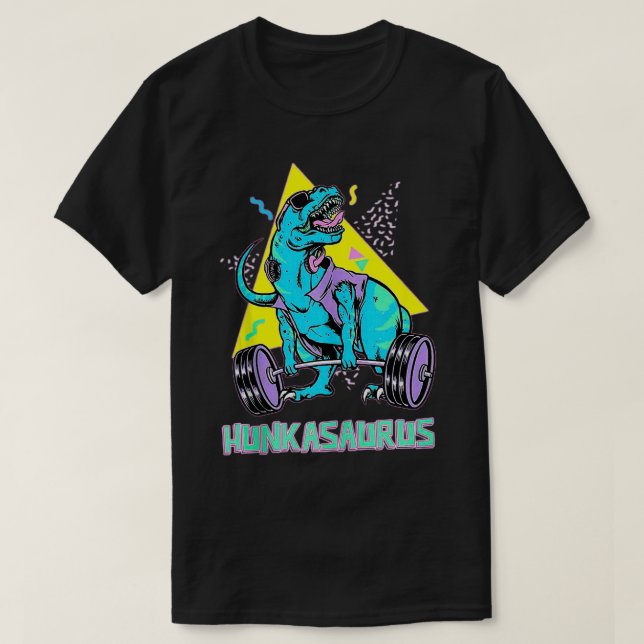 Hunkasaurus Weightlift Bodybuilding Gym Workout T Shirt (Design framsida)