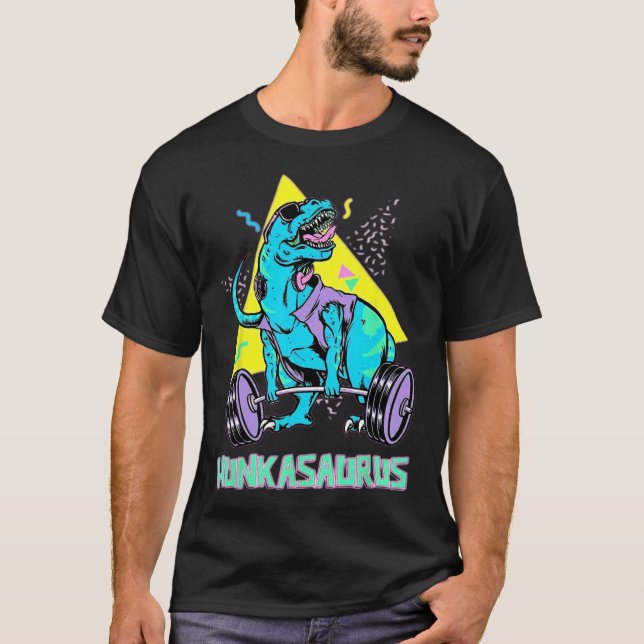 Hunkasaurus Weightlift Bodybuilding Gym Workout T Shirt (Framsida)