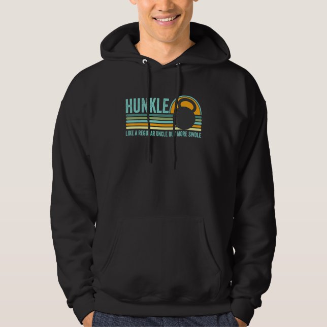 Hunkle farbror Hunky farbror Body Builder Swole Me Hoodie (Framsida)