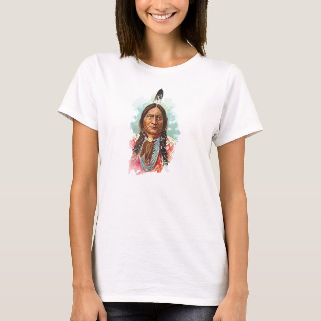 Hunkpapa Sioux chef: Sittatjur T-shirt (Framsida)