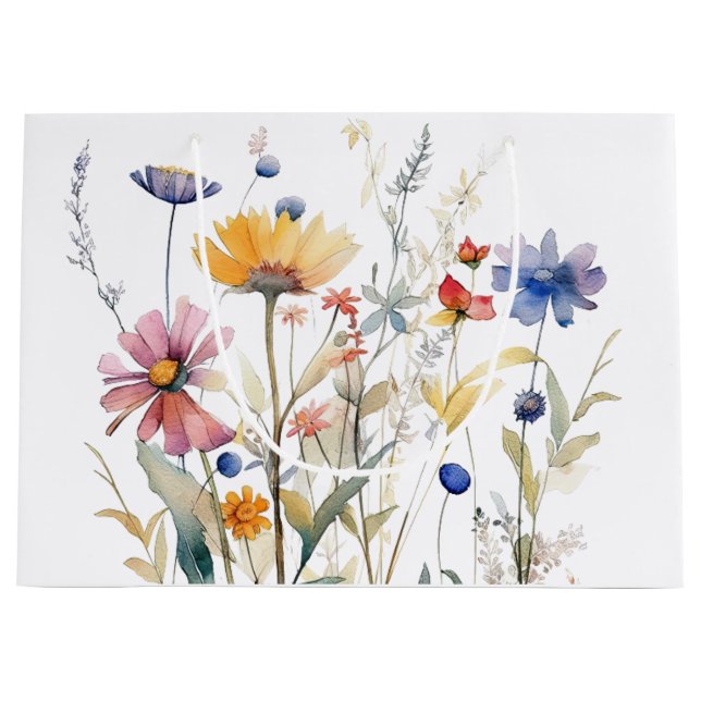 'Hunny' Akvarell Vildblomma Presentpresentbag (Framsidan)
