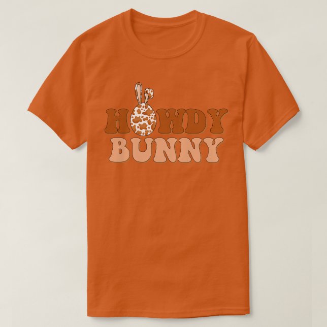 Hunny Bunny Påskägg Cow Skriv ut Land Westernare T Shirt (Design framsida)