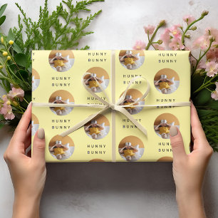 Hunny Bunny Photo Påsk Gult   Personlig Presentpapper