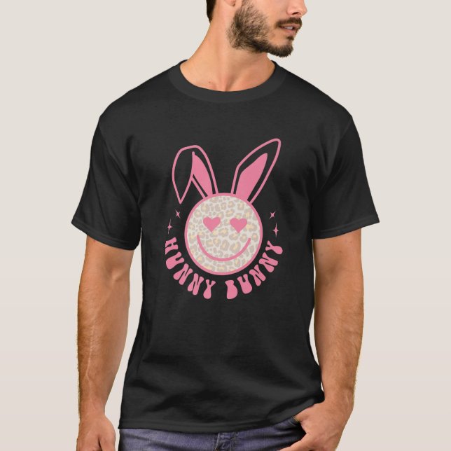 Hunny Bunny Smile Leopard Bunny Ansikte Smiling Ic T Shirt (Framsida)