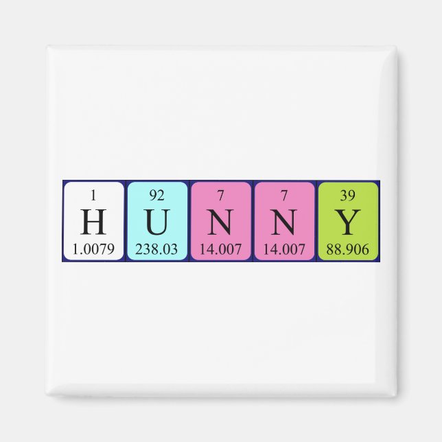 Hunny Periny bord namn magnet (Framsidan)