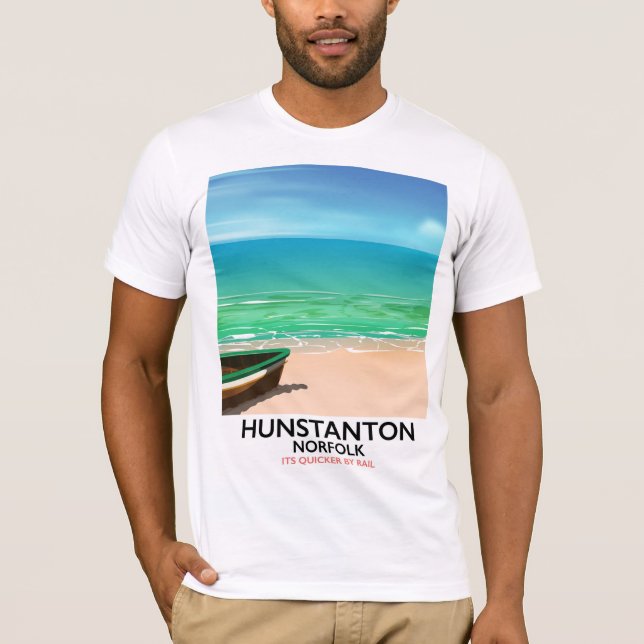 Hunstanton Norfolk Beach-reseaffisch T-shirt (Framsida)