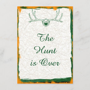Hunt är över Antler Camo Wedding-inbjudningar Inbjudningar