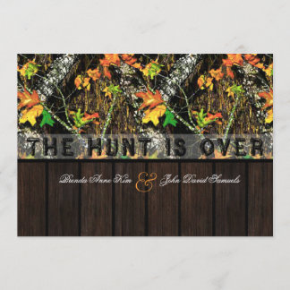 Hunt är över inbjudningar till Camo Wood Wedding.