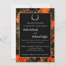 Hunt är över inbjudningen till Camouflage Wedding. Inbjudningar