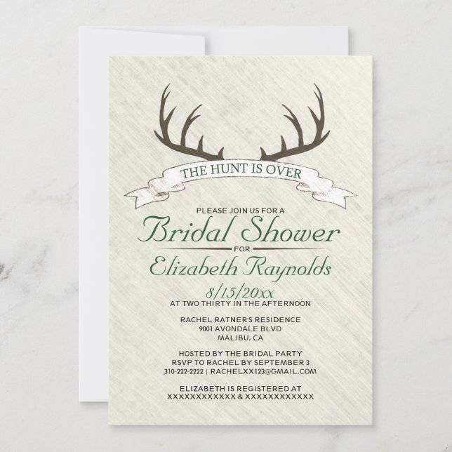 Hunt är över Inbjudningskort för möhippa (Framsida)