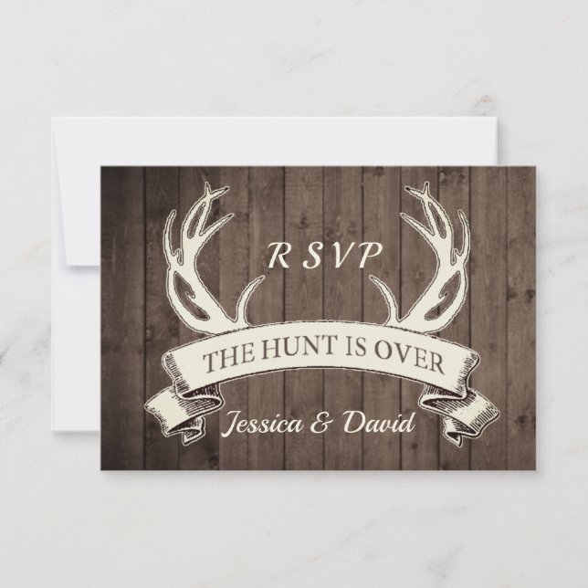 Hunt är Över Rustic Barnwood Bröllop OSA (Framsida)