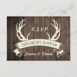 Hunt är Över Rustic Barnwood Bröllop OSA Kort