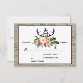 Hunt är Over Rustic Boho Blommigt Bröllop OSA Kort