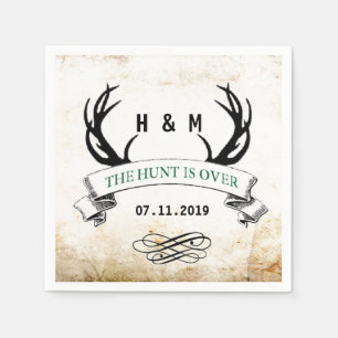 "Hunt är över" Rustic Personligt bröllp Gift Pappersservett