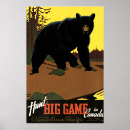 HUNT BIG GAME I KANADA-reklamen Vintage resor Poster