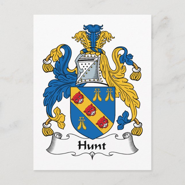 Hunt Family Crest Vykort (Framsida)