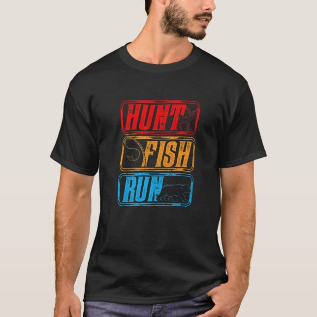 Hunt Fish Springa Hunter Fisher Hunting Season Fis T Shirt (Framsida)