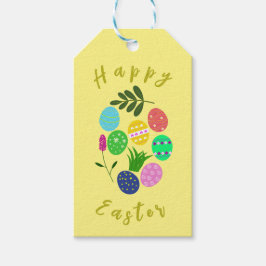 Hunt för dekorativa ägg från påsk presentetikett