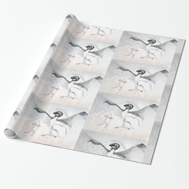 Hunt Graphuc Black White Teckning Presentpapper (Utrullad)