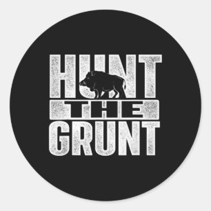 Hunt Grunt Boar Hunting Vild Hog Hunter Runt Klistermärke