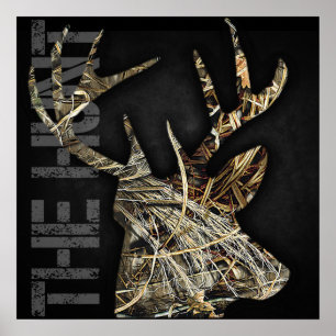 "Hunt"-Hjorten som jagar Camoflauge Antlers Poster