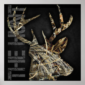 "Hunt"-Hjorten som jagar Camoflauge Antlers Poster